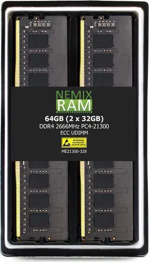 NEMIX RAM 64GB (4X16GB) DDR4 3200MHZ PC4-25600 1Rx8 1.2V CL22 288