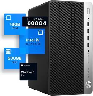 Refurbished: HP ProDesk 600G4 Tower Desktop Computer | Intel i5