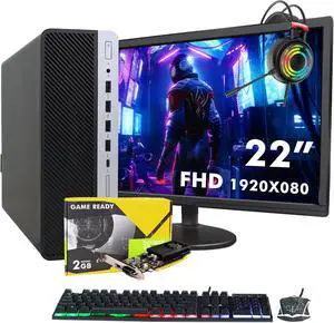 Refurbished: HP ProDesk 600 G3 SFF Desktop - New 22-inch FHD