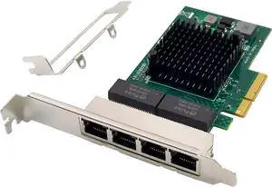 10Gtek Gigabit Ethernet Network Adapter, For Intel I350-T4 Network