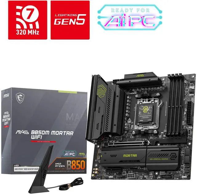 MSI MAG B850M MORTAR WIFI AM5 Micro ATX Motherboard - Newegg.com