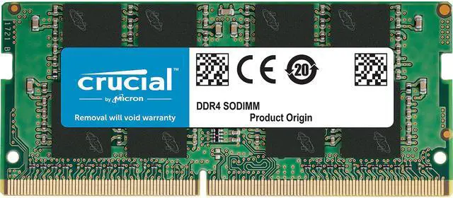 Crucial 32GB Single DDR4 3200 MT/s CL22 SODIMM 260-Pin Memory