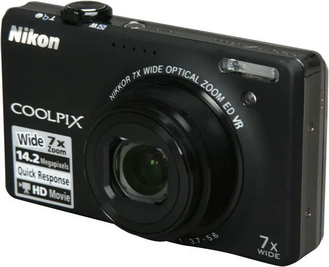 Nikon COOLPIX S6000 Black 14.2 MP 28mm Wide Angle Digital Camera
