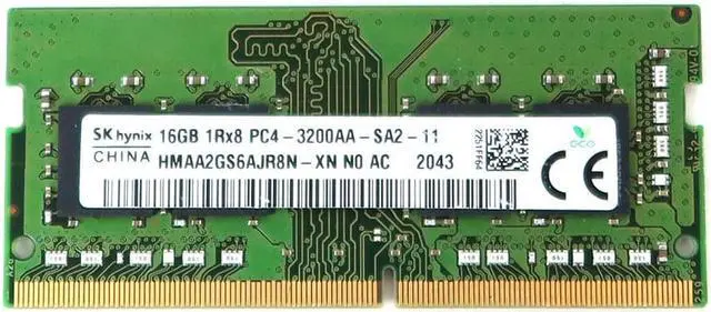 HMAA2GS6AJR8N SK Hynix 16GB 1RX8 DDR4 SO-DIMM PC4-25600 3200MHZ