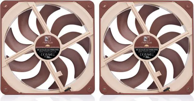 Noctua NF-A14x25 G2 PWM Sx2-PP, Dual Fan Set for Push-Pull and