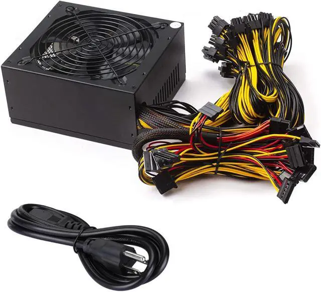 2000W ATX Mining Power Supply, 110-240V PSU Support 8 GPUs Mining
