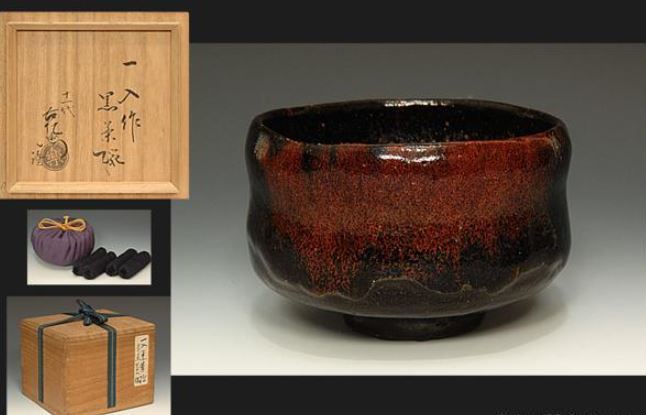 茶道具 楽吉左衛門 赤楽 黒楽茶碗 時代箱 M R7750 【公式通販】