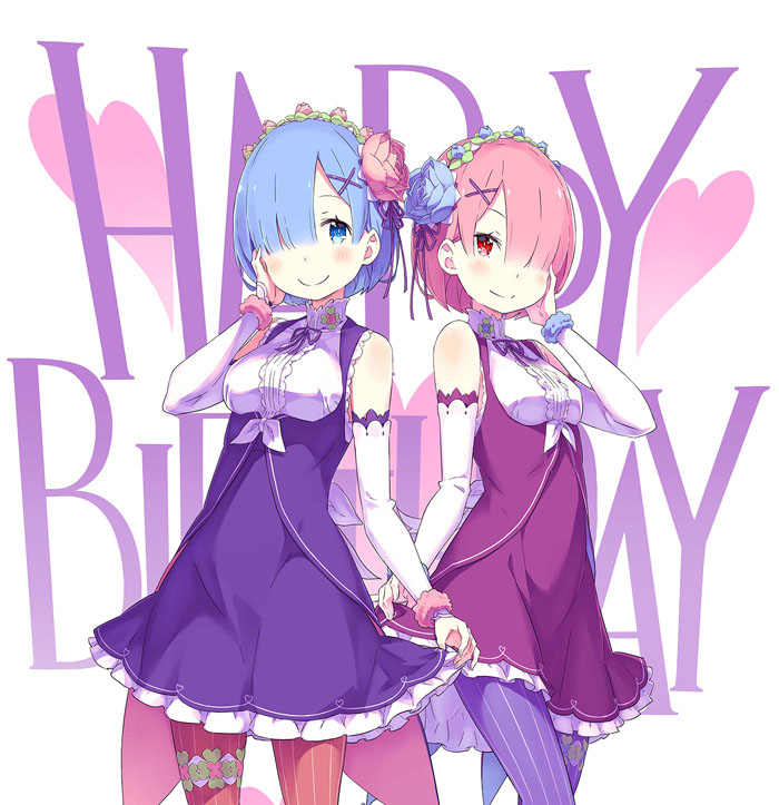 リゼロ エミリア誕生日 レム ラム 缶バッジ re:ゼロ 2018 エミリア