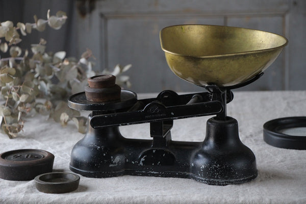 イギリスアンティーク ハンギングスケール 真鍮製 SALTER社 ブロカント