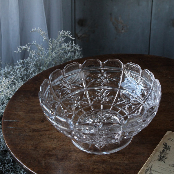 ◇英国アンティーク カットガラス スターリングシルバー蓋付