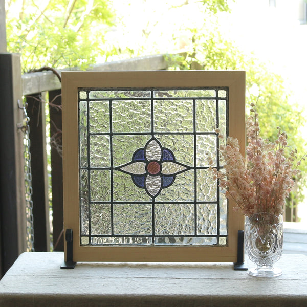 アメリカ ステンドグラス 花瓶キルト柄 グラスマスターズ社 アメリカ