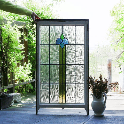 西洋アンティーク 大 ステンドグラス 縦54cm×横35cm アートパネル 西洋