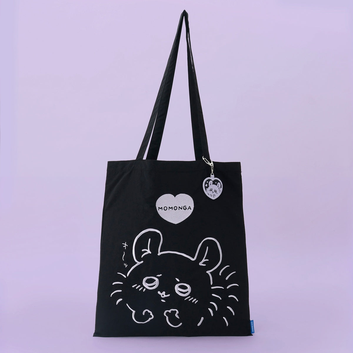 Chiikawa Embroidered ToteBag MomongaHeart Black (with