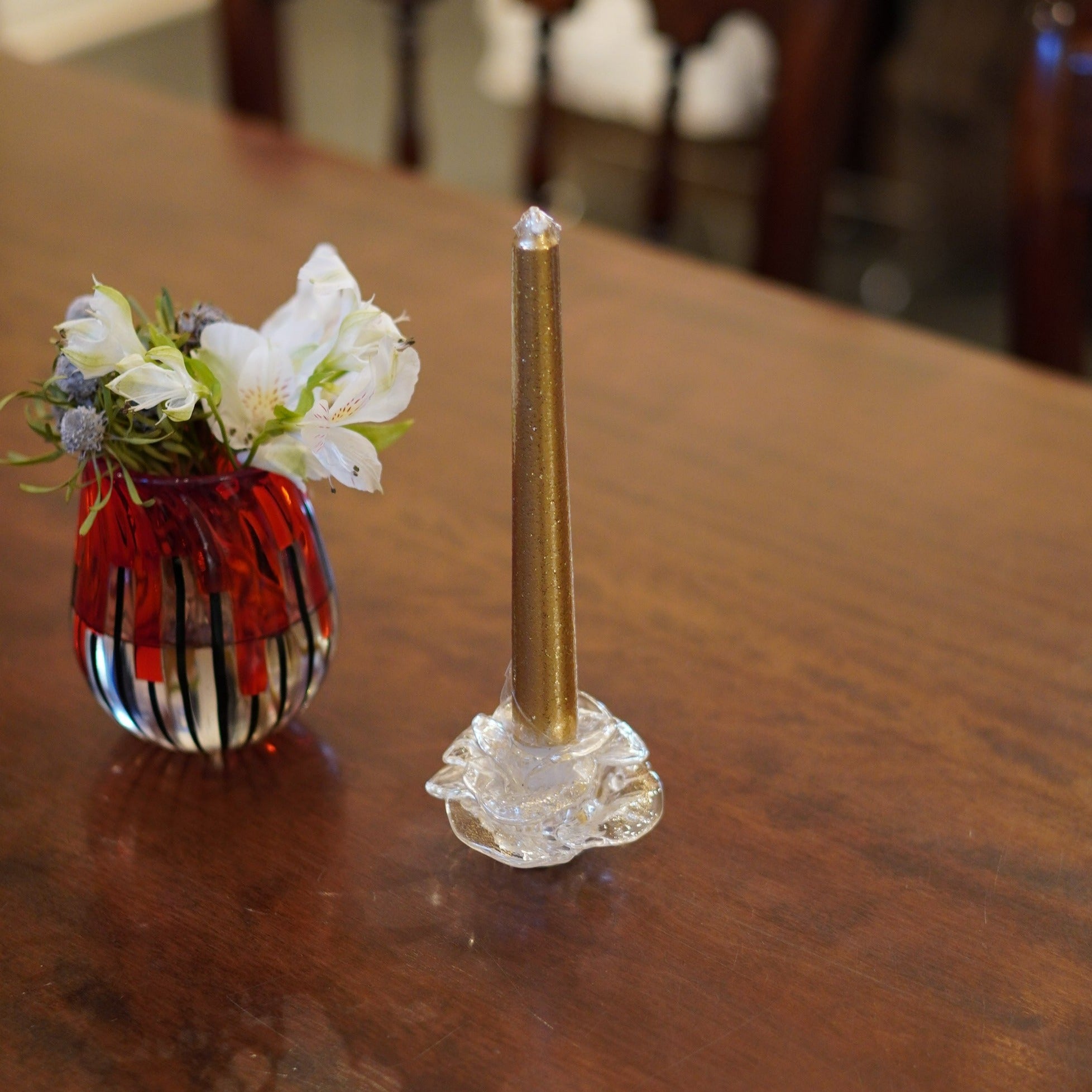 定価13万以上 ムラーノ イタリア製 ツインキャンドルホルダー ガラス製