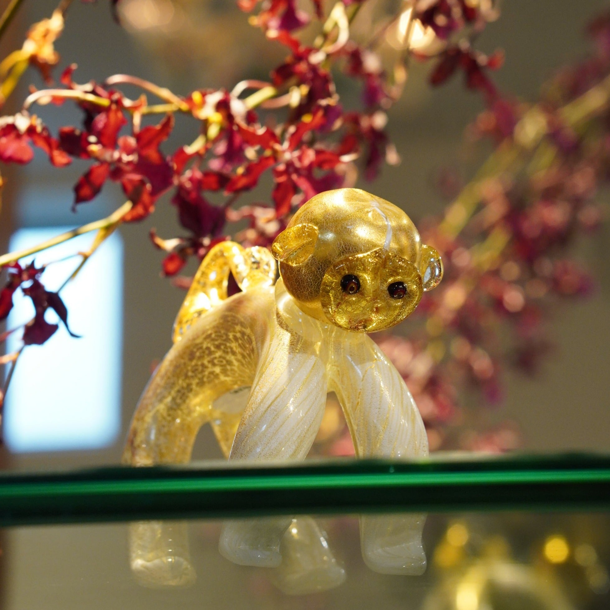 希少】ヴェネチアンガラス ミルフィオリ 犬 置物 ムラーノガラス