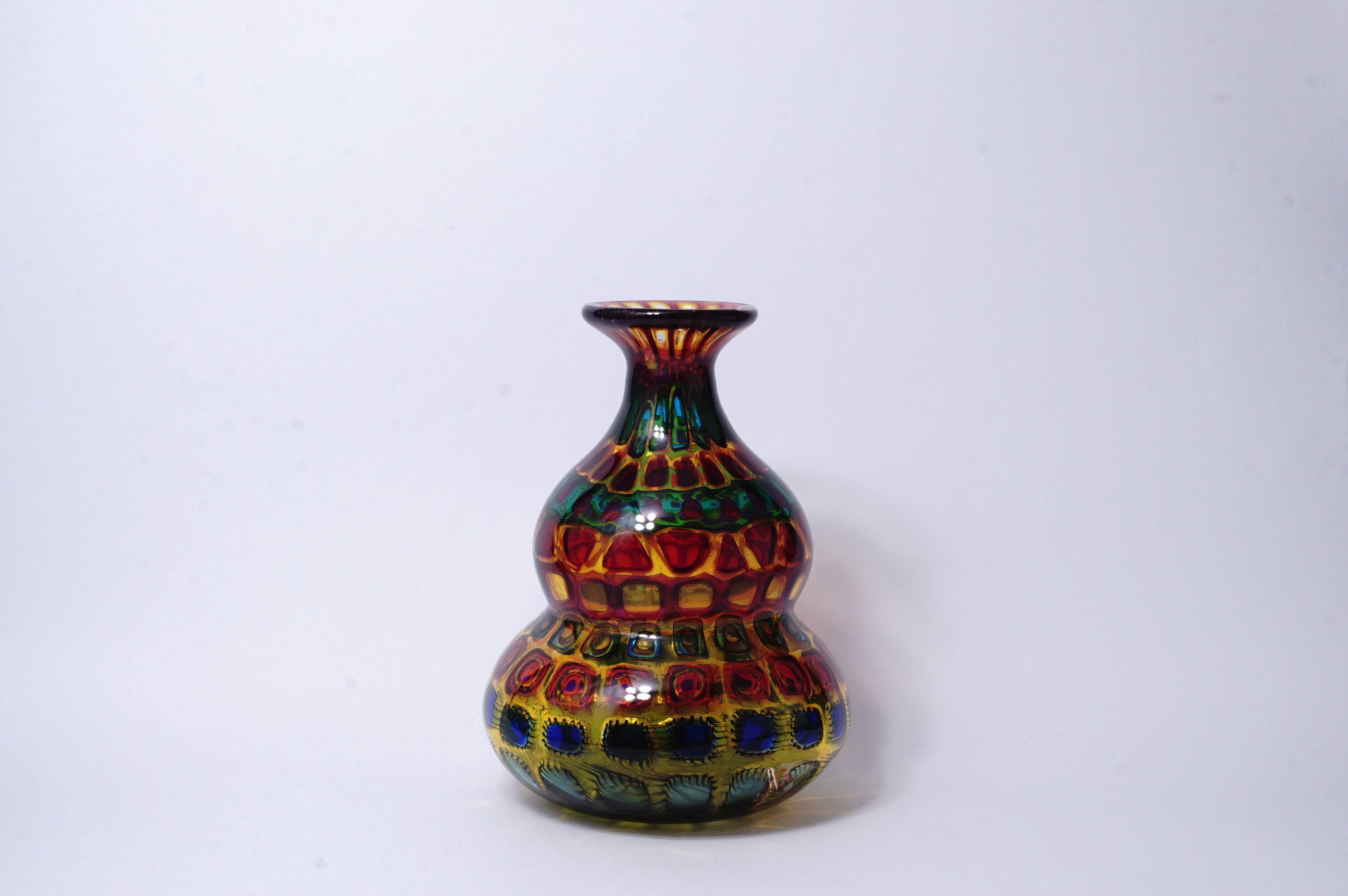 ヴェネチア ベネチア ガラス 花瓶 グリーン（とピンク） ヴィンテージ