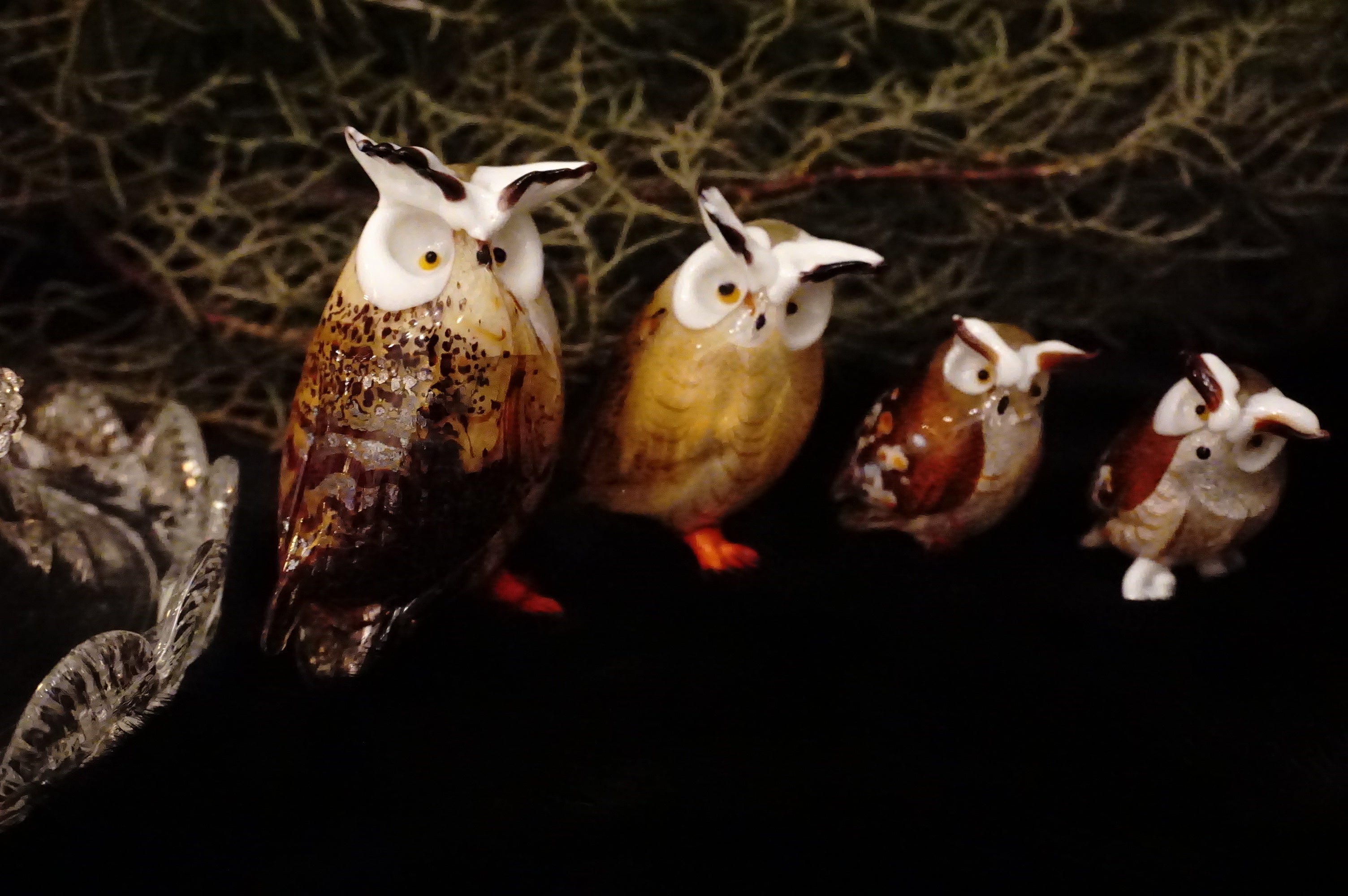 ムラーノガラス ヴィンテージ フクロウ置物 ムラーノガラス