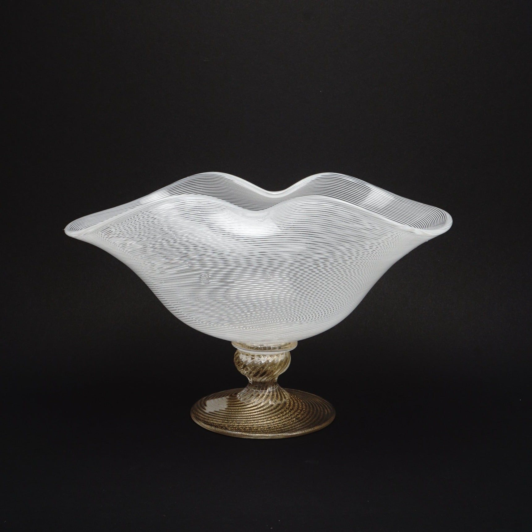 MURANO BALLARIN GLASS ムラノ バラリン レース コンポート MURANO