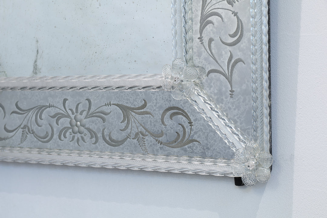 イタリア⭐︎MURANO☆大型⭐︎ヴェネチアンムラノガラスミラー☆壁掛鏡