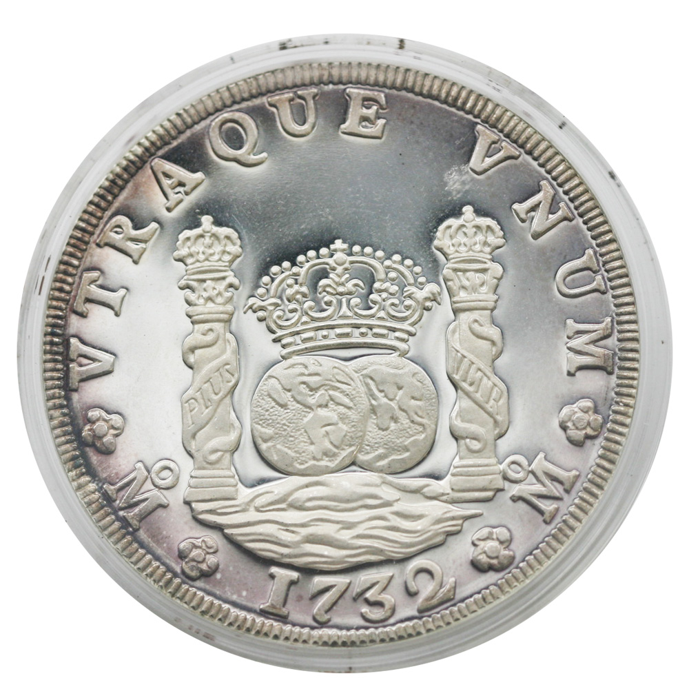 1987 Casa De Moneda Mexico Dos Mundos Grandes 5 oz .999 Silver PF