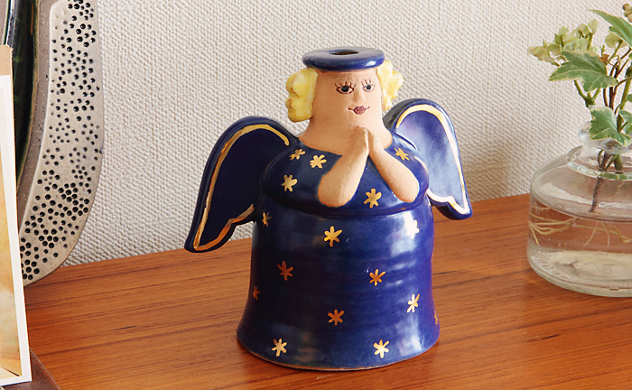 希少 リサラーソン 天使 キャンドルホルダー Anglajusstake 希少