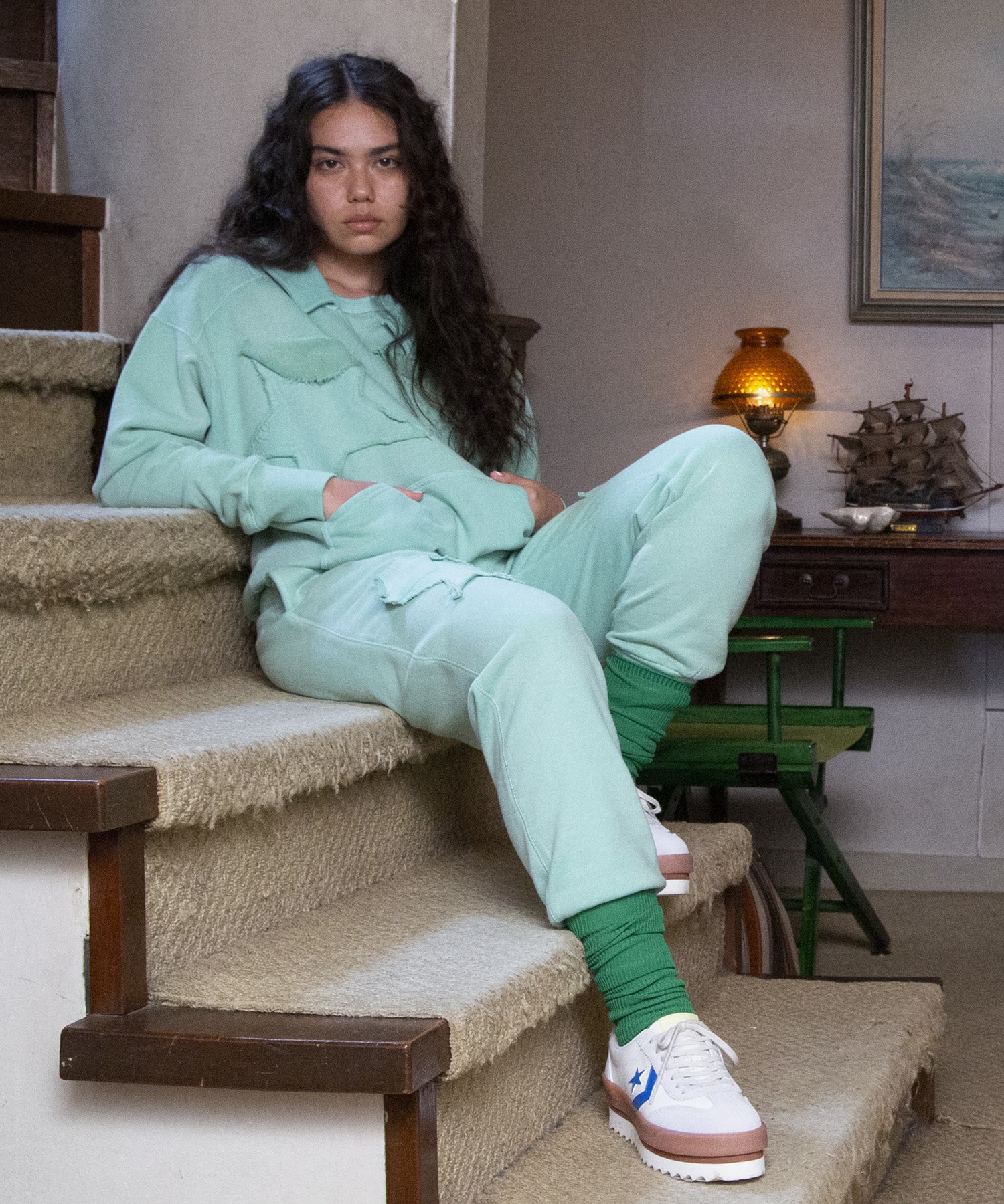 kotohayokozawa】STAR☆ PATCH SWEAT PANTS (SET UP)｜CONVERSE TOKYO
