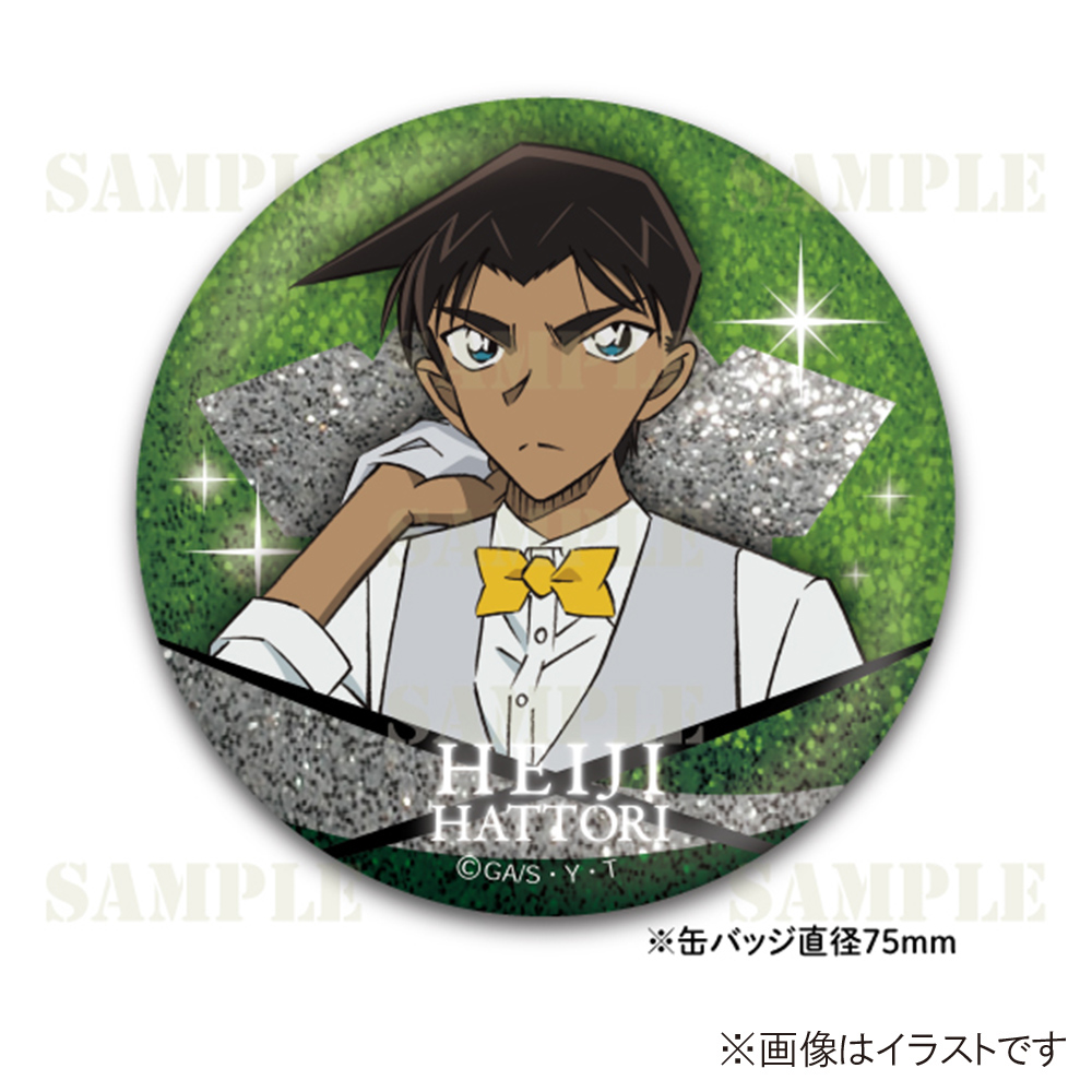 名探偵コナン 服部平次 遠山和葉 缶バッジ 名探偵コナン スクエア型缶