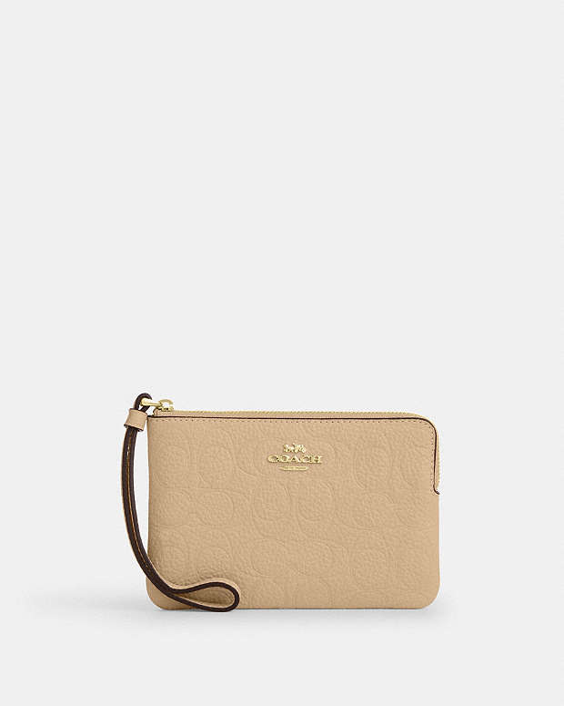 COACH® MC | Corner Zip Wristlet In Signature Leather