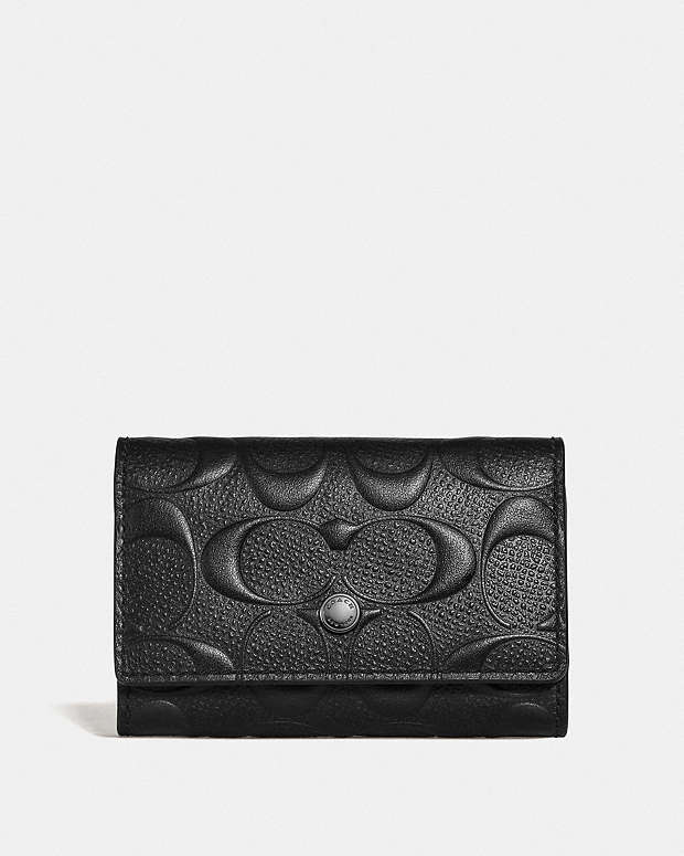 公式】COACH – コーチ | 5 リング キー ケース シグネチャー レザー