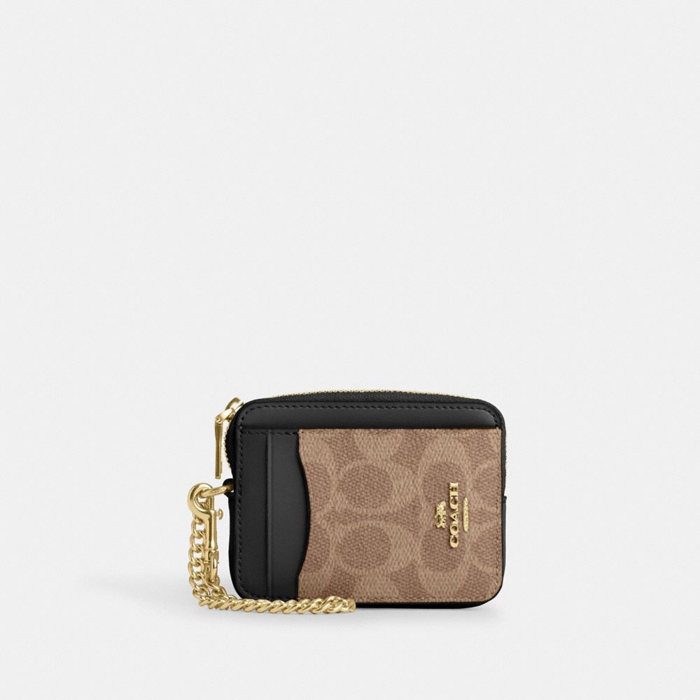 COACH® Outlet | Zip Card Case In Signature Canvas
