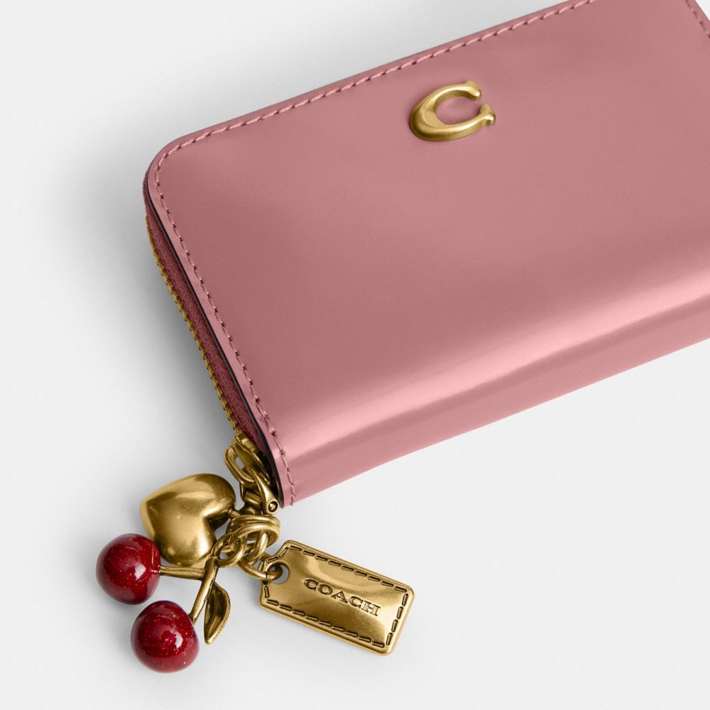 COACH® | Essential Small Zip Around Card Case In Crystal Signature