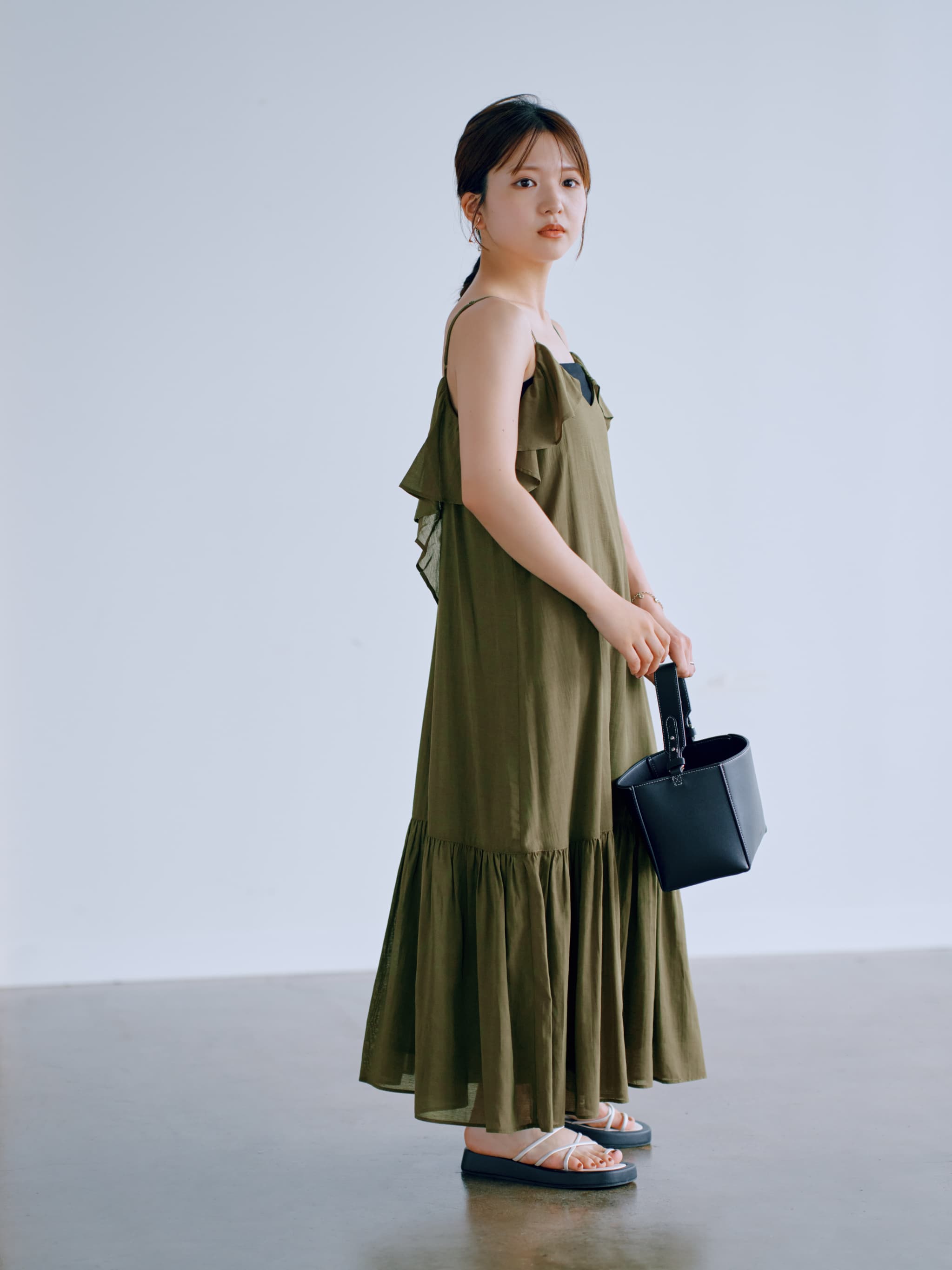 ラッフルデザインキャミワンピース | 小柄・低身長女性向け