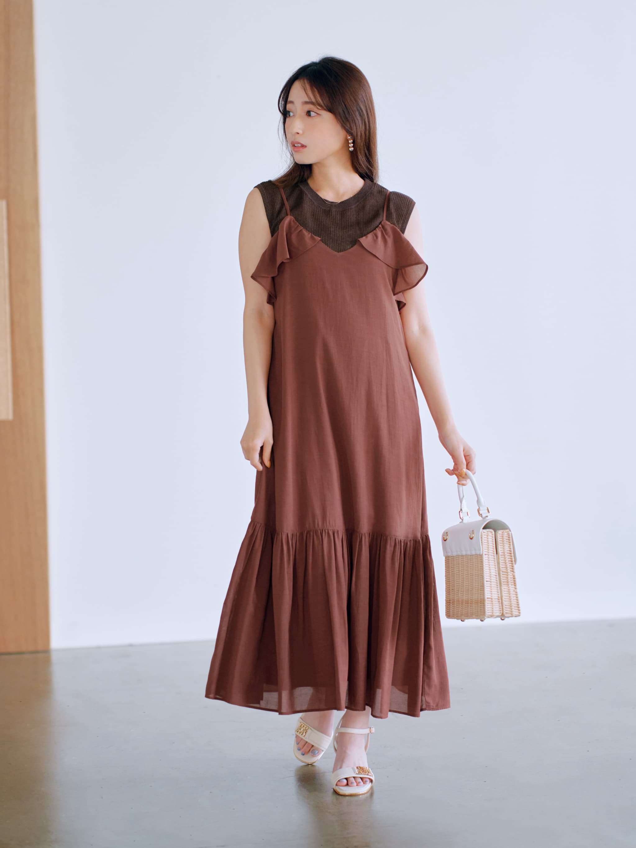 ラッフルデザインキャミワンピース | 小柄・低身長女性向け