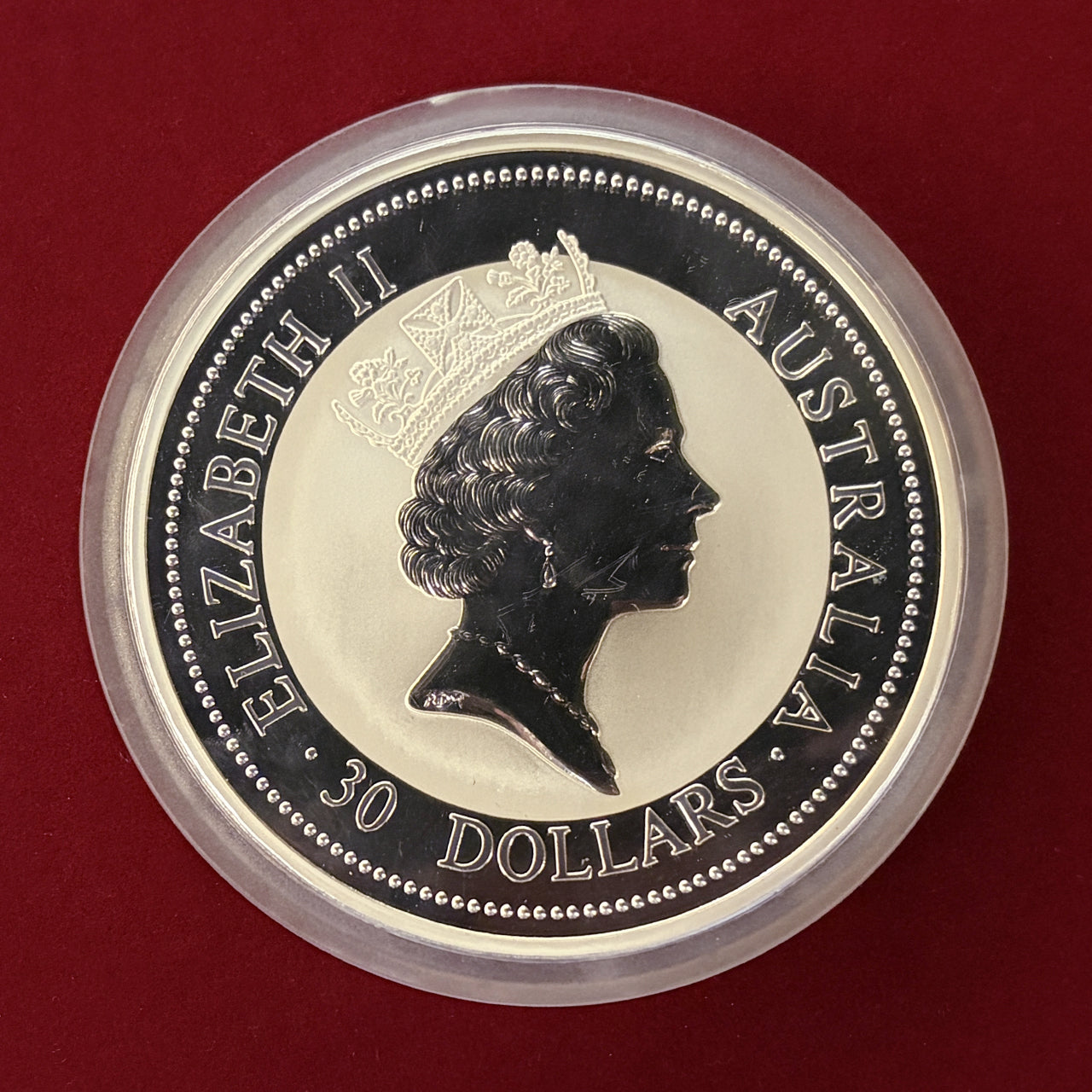 オーストラリア】ワライカワセミ 30ドル 1kg銀貨 1996［B-0000507