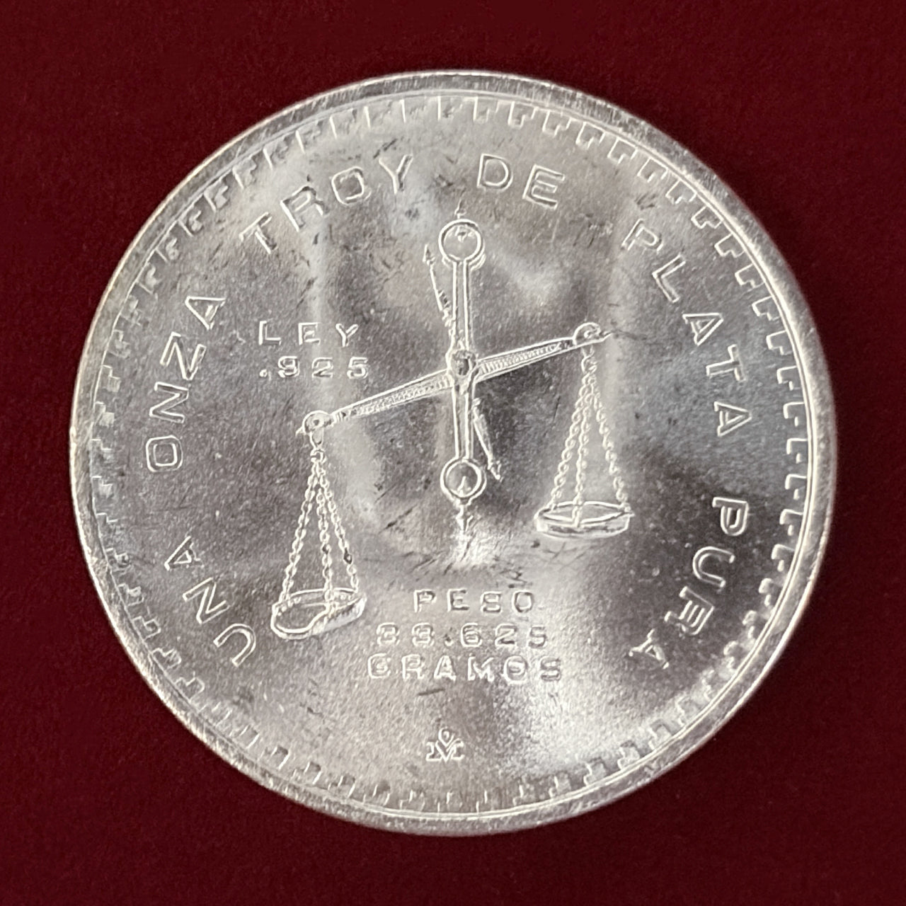 1980年 メキシコ銀貨 1トロイオンス メキシコ政府発行地金型銀貨SV925