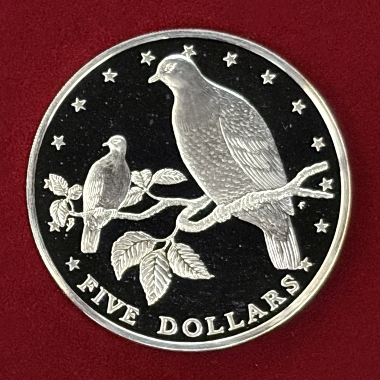 クック諸島】野生動物保護 ラロトンガフルーツバト 5ドル 銀貨 1979［B