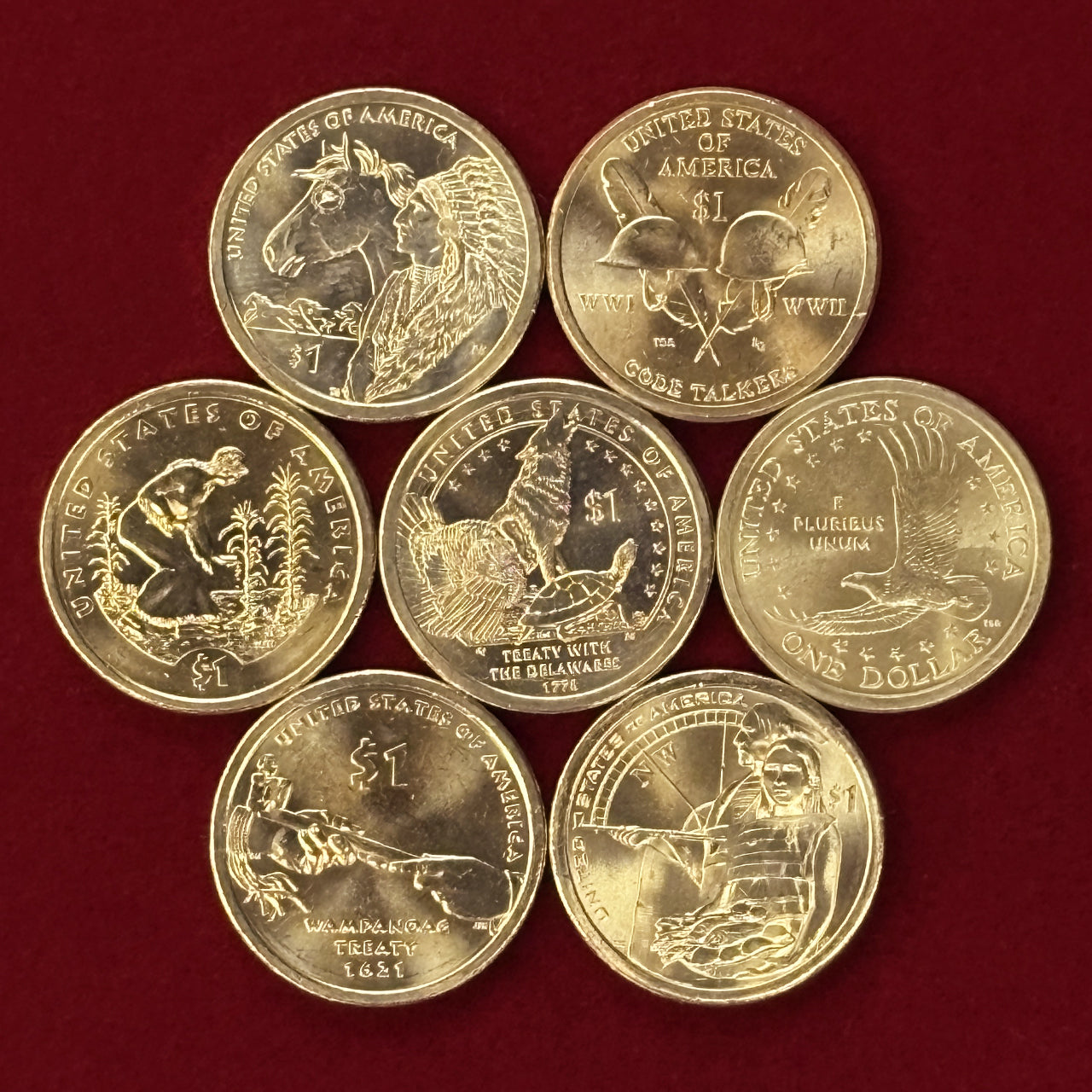 アメリカ】サカガウィア 1ドル 硬貨 7枚組［C-0000714］ – ワールド