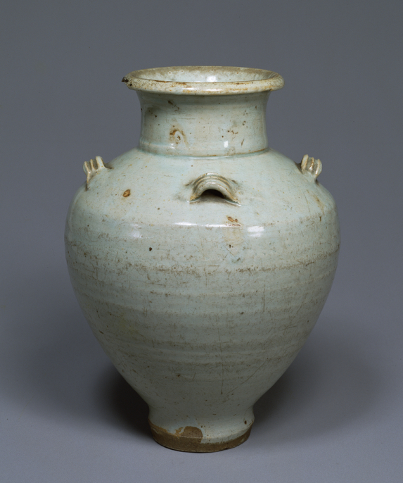 越後豊栄 太丘焼 四君子染付壺 明治美術 骨董品 越後豊栄 太丘焼