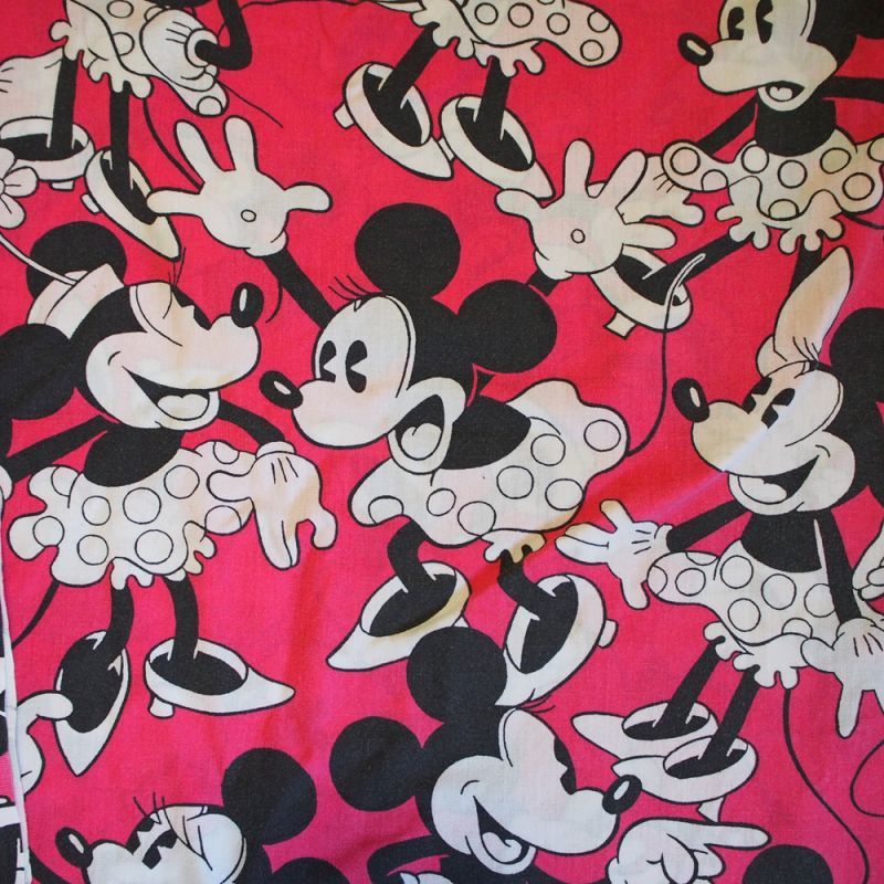稀少！60s〜 Disney ミッキー 総柄 ヴィンテージシーツ 大判 USA