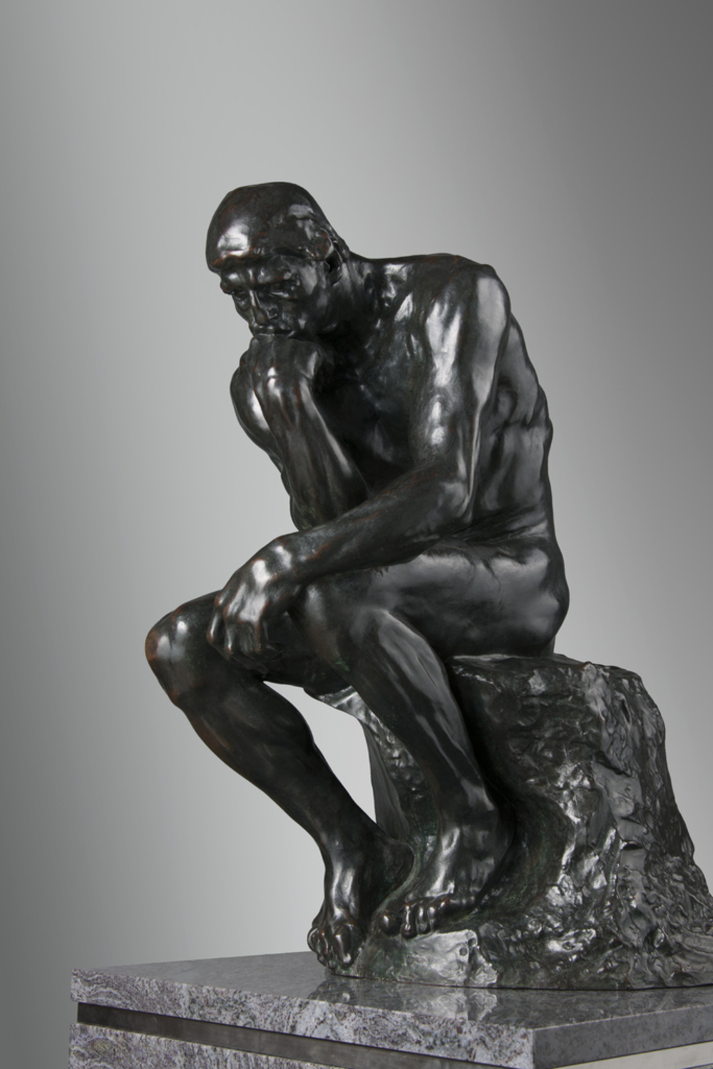 稀少レア高さ40センチオーギュストロダン「考える人」モチーフ木彫