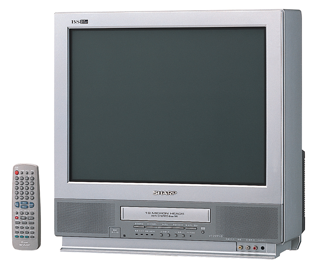 SHARP VHSビデオデッキ付25型フラットブラウン管テレビシャープ