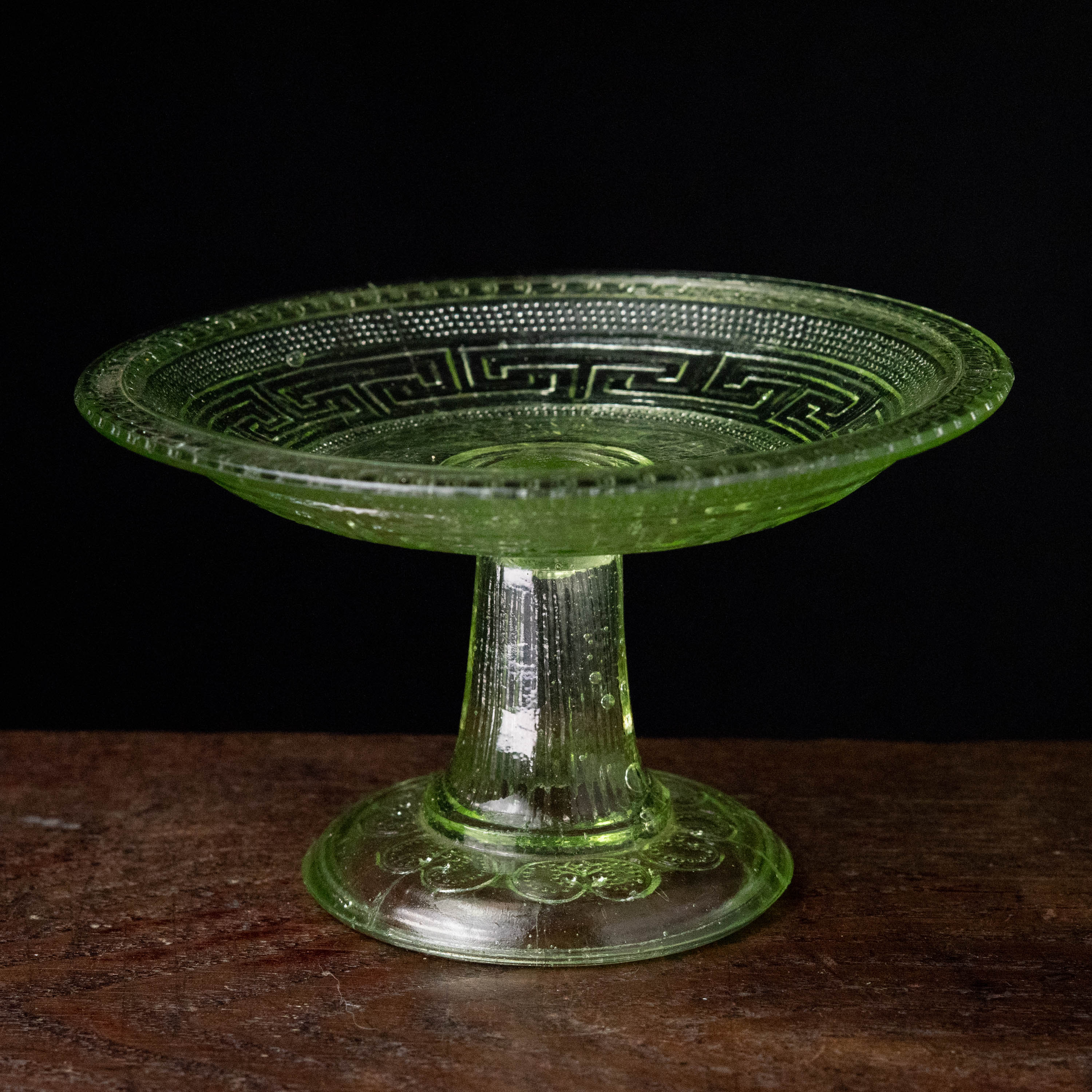 明治後期、大正ロマン コンポート和ガラス ウランガラス