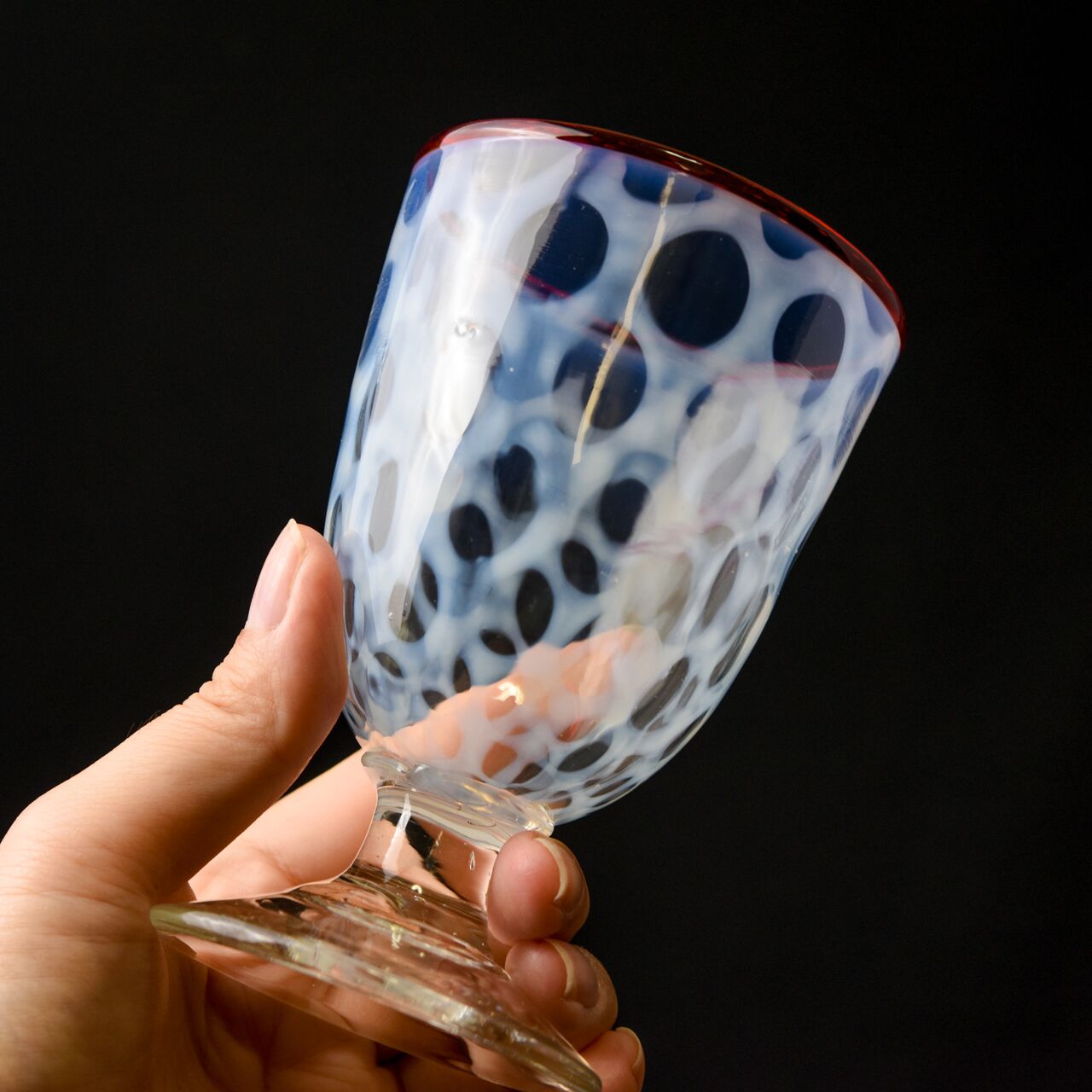 大正 和ガラス なつめ型 水玉紋様 氷コップ 浪漫 パフェ 骨董 セット