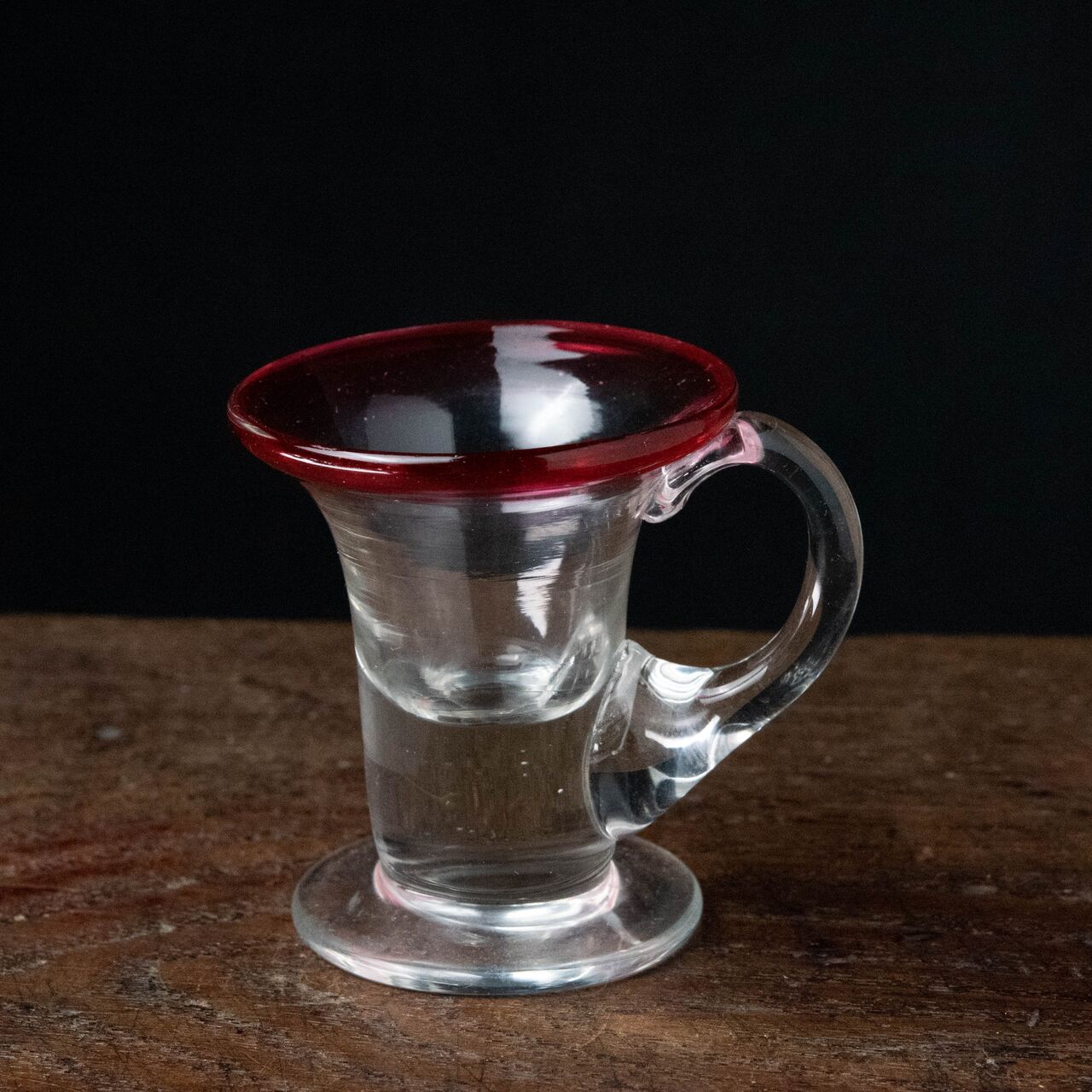 金赤ガラス脚付きコンポート 時代物 金赤ガラス脚付きコンポート