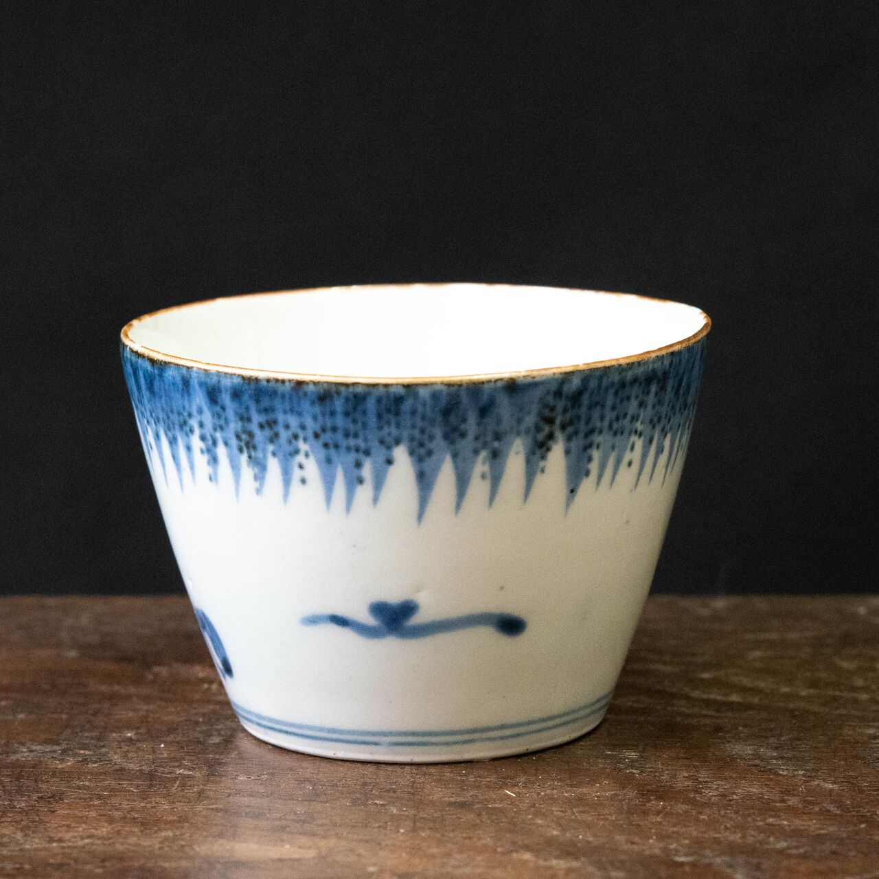 古伊万里 蕎麦猪口 雨降 波千鳥 ちょこ 蕎麦 千鳥 唐草 そば猪口 民芸