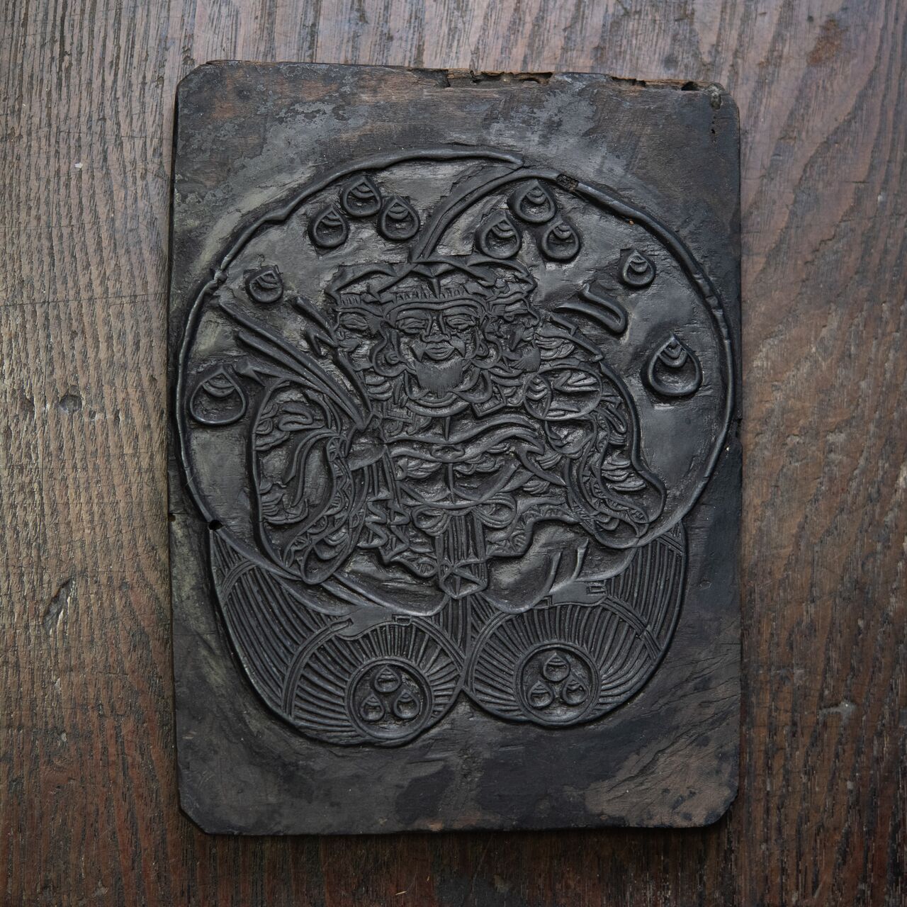 木工芸 :: 三面大黒天 版木 | COTTOU.JP 骨董の通販マーケットプレイス