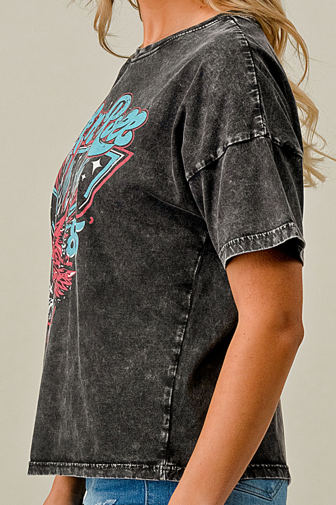 Rock N Roll 1985 Concert relaxed fit acid wash t shirt – Country Deep