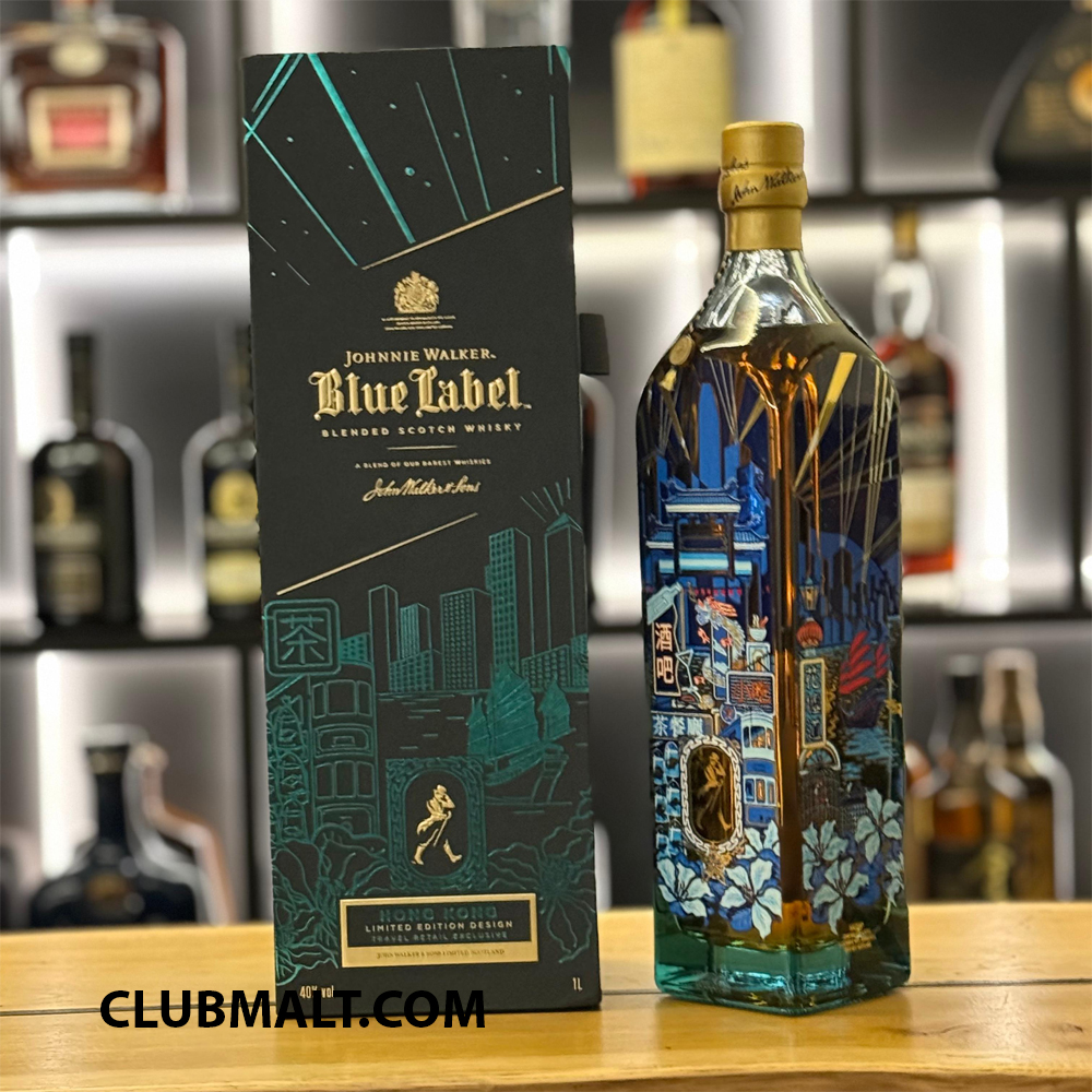 JOHNNIE WALKER BLUE LABEL HONG KONG LIMITED EDITION 1L - CLUB MALT