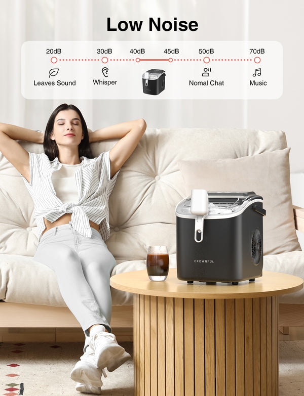 CROWNFUL Portable Ice Maker Countertop with Handle (Black) – Crownful