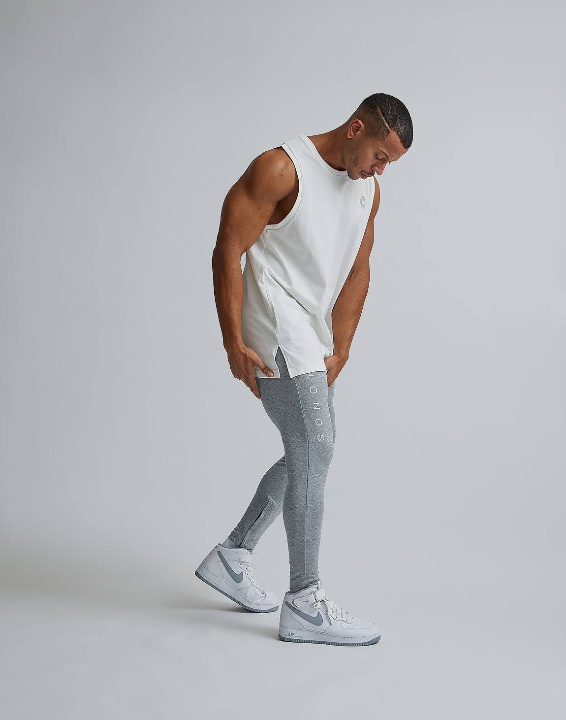 CRONOS タンクトップ グレー CRONOS MOCK NECK TANKTOP【GRAY】 CRONOS